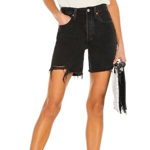 Levi's 501 Black Distressed Jean Shorts